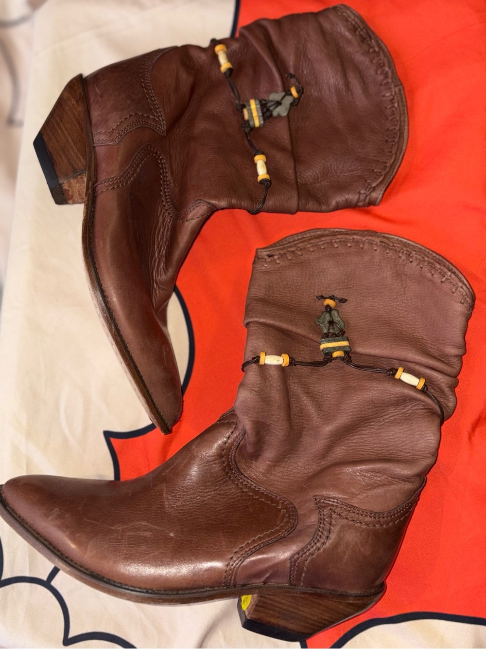 Vintage Western Cowboy Zodiac Boots with Graphic Signature Lining 🌵9 1/2